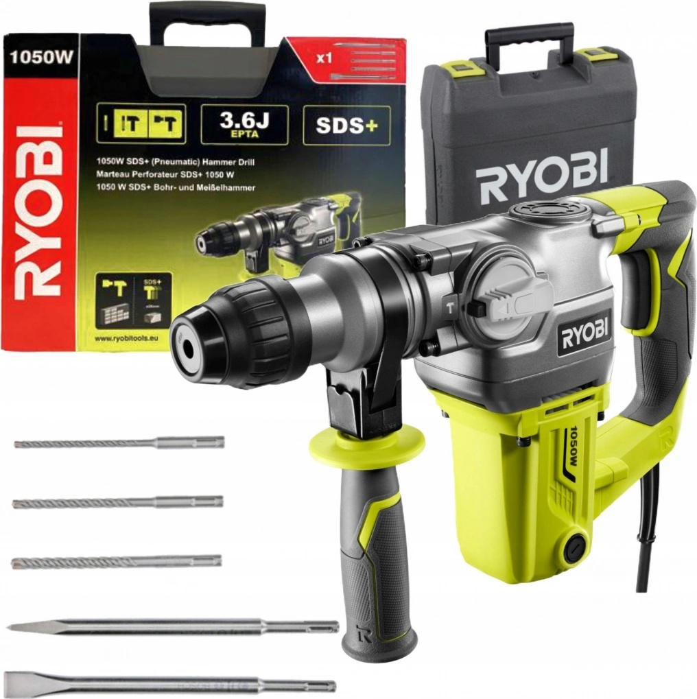 Ryobi Bohr- Und Meißelhammer RSDS1050-K – 1050 Watt, SDS-plus, 3,6 Joule