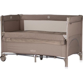 Chipolino Бебешка кошара с падаща страна Chipolino - Релакс, тирамису лен (KOSIRE253TR)