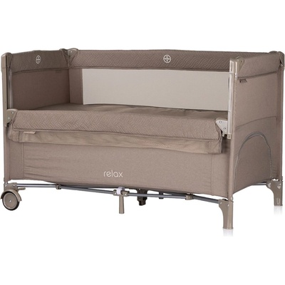 Chipolino Бебешка кошара с падаща страна Chipolino - Релакс, тирамису лен (KOSIRE253TR)