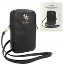 Guess PU Grained 4G Metal Logo Wallet Phone Bag Zipper čierne