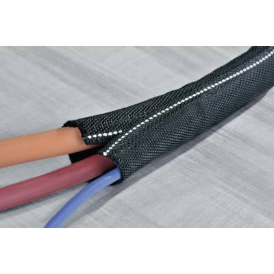 HellermannTyton 170-01109 Twist-In-FR 50-PET-BK, ochranný oplet polyester, 38 do 50 mm, čierna, 15 m