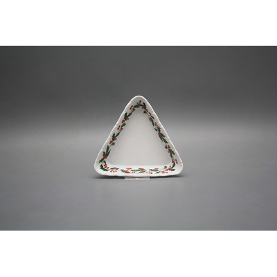 Bohemia Porcelán 1987 Mísa trojhranná Verona Vánoční Cesmína KBB 15cm