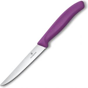 Victorinox Нож за пържоли SWISS CLASSIC 11 cm, назъбен, лилав, пластмаса, Victorinox (VN67235C1)
