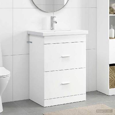 vidaXL Комплект мебели за баня Бяло 61 x 40 x 84, 5 см (3404366)