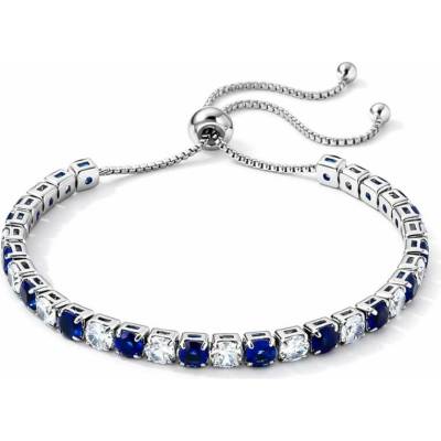 Sisi Jewelry Tennis náramek s modrými a čirými zirkony Cianoti NR2325-KSB00001 Modrá 26 cm