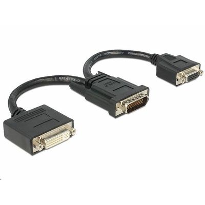 Delock адаптер, DMS-59/DVI VGA, никел, 20 см, черен (65555)