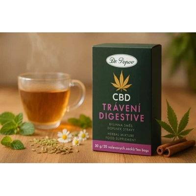 Dr.Popov Konopný čaj s CBD pro dobré trávení 30 g