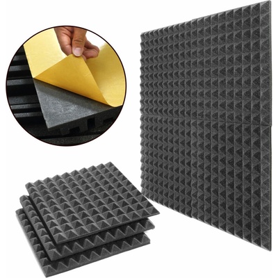 Veles-X Acoustic Pyramids Self-Adhesive 30 x 30 x 3 cm Anthracite