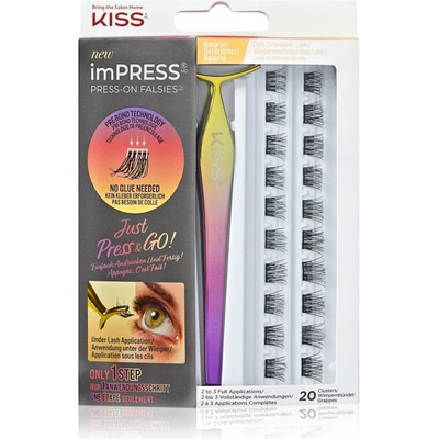 KISS imPRESS Press-on Falsies изкуствени мигли в сноп с възел 01 Natural 20 бр