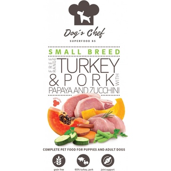 Dog's Chef Turkey & Pork With Sweet Potato and Papaya Active Small Breed 6 kg