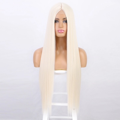 Platinová blond extra dlhá parochňa Dionne so sieťkou