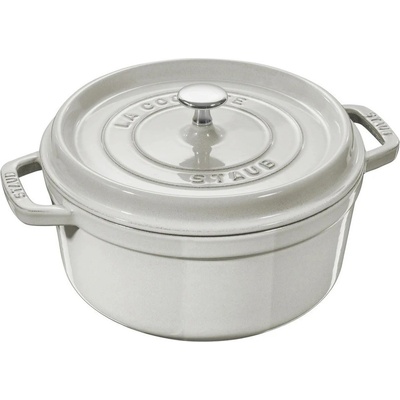 Staub Cocotte hrnec kulatý 20 cm 2,2 l bílý lanýžový