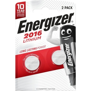 Energizer Батерии литиеви Energizer 2016 Lithium, CR2016, 3V, 2бр. в опаковка (E300789000)