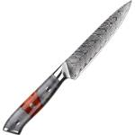 HARAHU Дамаски кухненски нож YA-37551 - Utility / Червен / Сив KP37551