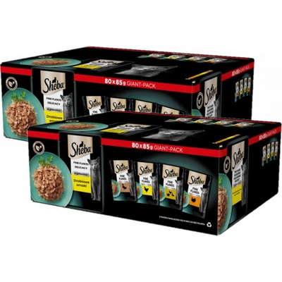 SHEBA sáčky Delicacy Poultry flavours v želé, s kachnou, s kuřetem, s drůbeží, s krůtou 160x85 g