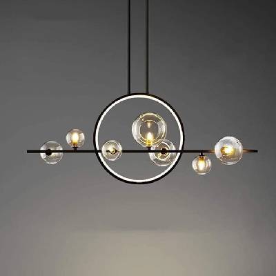 Висящ полилей Carina Single Line | LED ринг | 7 стъклени сфери | 100 см | Цена 212, 12€ (414, 86 лв) (494)