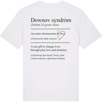 Láska Rozdiely Nevidí tričko Downov syndróm Biela