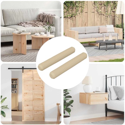 vidaXL Дървени дюбели 2 pcs Кафяво Ø 8 x 50 мм Масивна дървесина (864370)