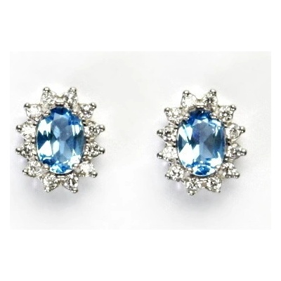 Čištín stříbrné Kate přírodní topaz swiss a čiré zirkony NŠ 1480