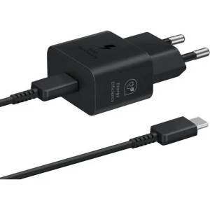 Samsung Оригинално Зарядно Samsung 25W 220v Super Fast Charger LS с USB-C Кабел EP-T2510EBE, Черен (Bulk) (EP-T2510EВE)