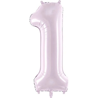 PartyDeco Fóliový balón narozeninové číslo 1 světle fialový 72 cm