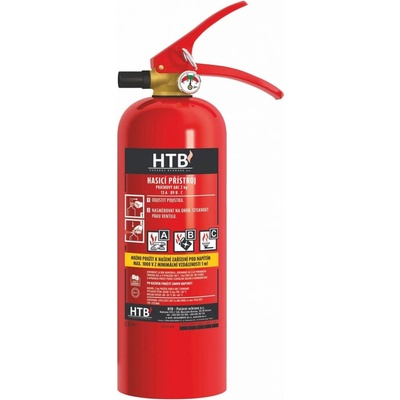 HTB práškový hasicí přístroj P2F/MP - 2 kg, třída A, B, C, účinnost 13A/89B/C – Zboží Mobilmania