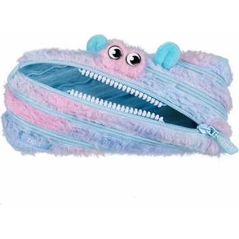 Image 1 of ZIPIT Несесер Furry Monster, среден, синьо-розов