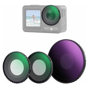 NEEWER ND filter kit compatible with DJI Osmo Action 5 Pro/4, variable ND 8-32 + CPL + black diffusion filter 1/4 for fog cinema effect, multi-coated HD action camera accessories, FL-52 - 10106165