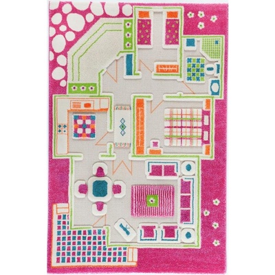IVI Килим IVI Къщичка за кукли 100 x 150 см розов (121MD015PE10153)