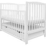 New Baby Детско креватче New Baby LILLY със сваляща се страница и чекмедже бяло (55277)