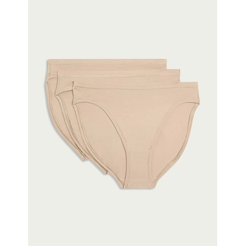 Marks & Spencer Високи бикини с технология Flexifit и висок процент модал, комплект 3 бр. Marks & Spencer бежов Marks & Spencer | Bezhov | ЖЕНИ | 8