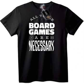 NOONEBRAND Тениска Всички Настолни Игри са Необходими - S, White