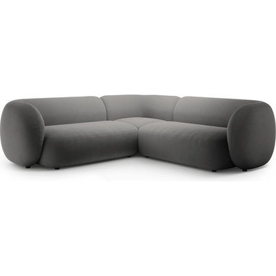 Micadoni Тъмносив кадифен ъглов диван Kate - Micadoni (MIC_COR_44_F1_KATE7)