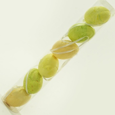 Veľkonočné vajíčka žlté/zelené v tube 6 ks 6 cm