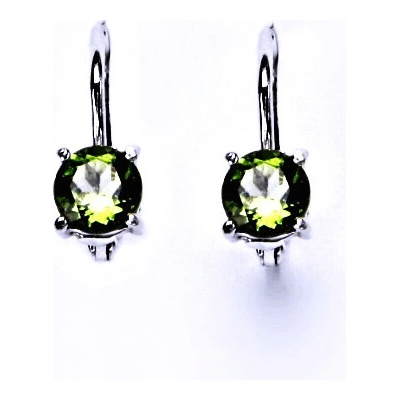 Čištín Stříbrné náušnice, přírodní vltavín - NK 1251 5 mm