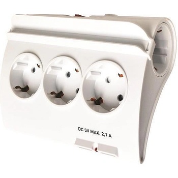 EUROLAMP РАЗКЛОНИТЕЛ С 5 ГНЕЗДА, КЛЮЧ, 2 usb ПОРТА И ДЕТСКА ЗАЩИТА, БЯ