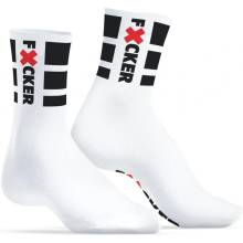 SneakXX FUCKER bavlnené ponožky biele