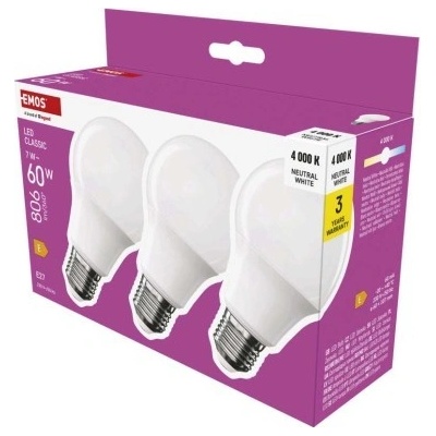 EMOS LED žiarovka Classic A60 E27 7 W 60 W 806 lm Neutrálna biela