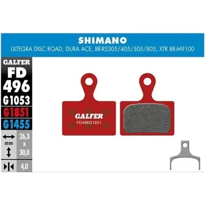 Galfer Destičky Galfer FD496 - 1 pár, brzdové na kolo, směs G1851, pro Shimano
