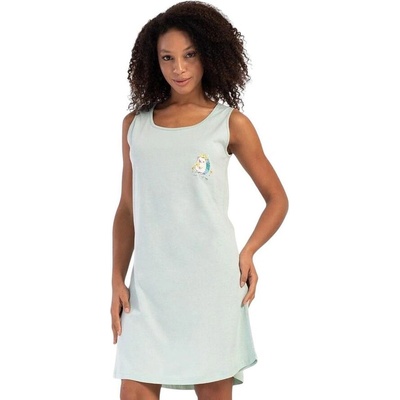 Памучна нощница в светлозелено с таралежче