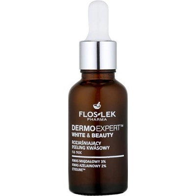 FlosLek Pharma DermoExpert Acid Peel rozjasňujúca nočná starostlivosť proti pigmentovým škvrnám White & Beauty (Spot Lightening Program) 30 ml