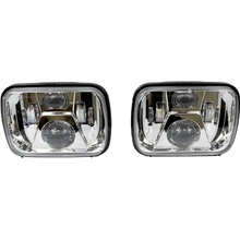 Súprava štvorcových svetlometov LED, Chróm, Jeep Cherokee XJ, Wrangler YJ, serie 6000