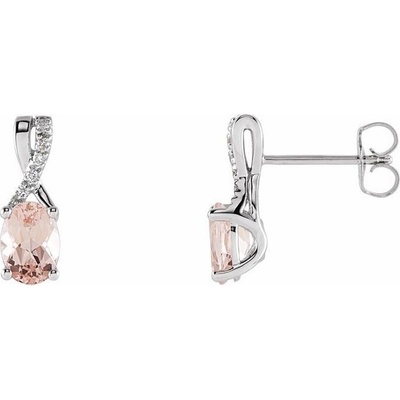 Blink-Blink diamantové náušnice s Morganitom 3190BMoZS