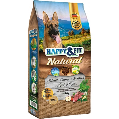 Happy & Fit Natural Adult Lamm & Reis 12 kg