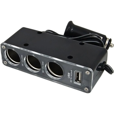 Rozdvojka autozapalovače 3x +1xUSB 12V/5V SA023 | Zboží Auto