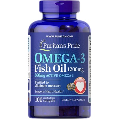 Puritan's Pride Omega-3 Fish Oil 1200 mg [100 Гел капсули]