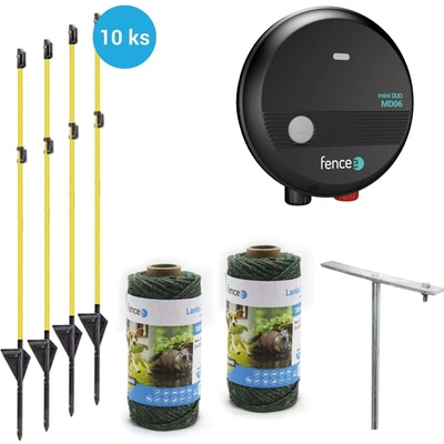 fencee Sada pro elektrický ohradník proti vydrám - ochrana jezírek - zdroj - lanko 100 m