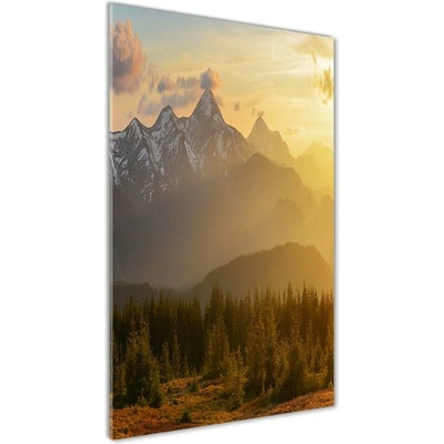 Vertikálny foto obraz sklenený Západ slnka hory 50x100 cm