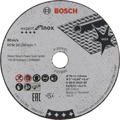 Bosch Rezací kotúč Expert for Inox rovný, pr. 76 mm, 5 ks 2608601520