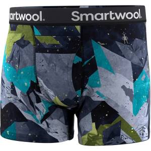Smartwool Мъжко мериносово термобельо Smartwool Merino Print Boxer Brief Boxed Merino base layer - Blue Summit Sector - размер XL (015-1637-1214)